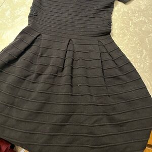 French Connection Black Textured Mini Dress